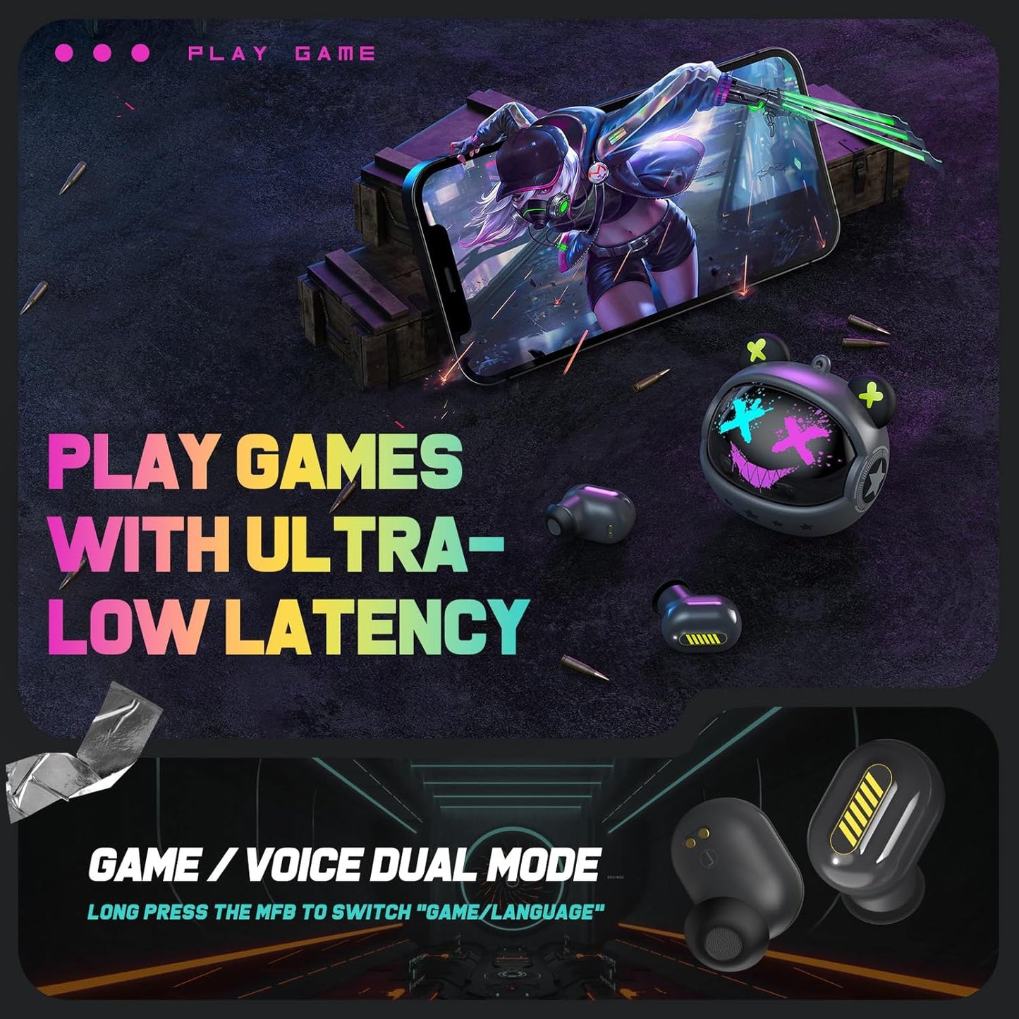 AUDIFONOS ONIKUMA T20 TWS Gaming Earbuds