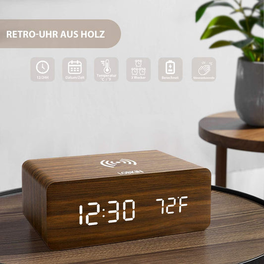 RELOJ DESPERTADOR Y CARGADOR INALAMBRICO